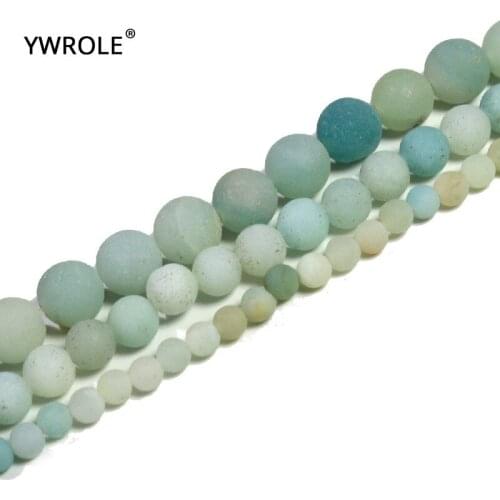 Wholesale Dull Polish Matte Blue Amazonite Natural Stone Round Beads For Jewelry Making DIY Bracelet Necklace Material 4/6/8 mm