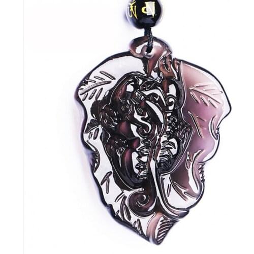 JoursNeige Natural Ice Color pixiu Obsidian Pendant Necklace Female Male Brave Lucky Year Of Fate Crystal Jewelry Women