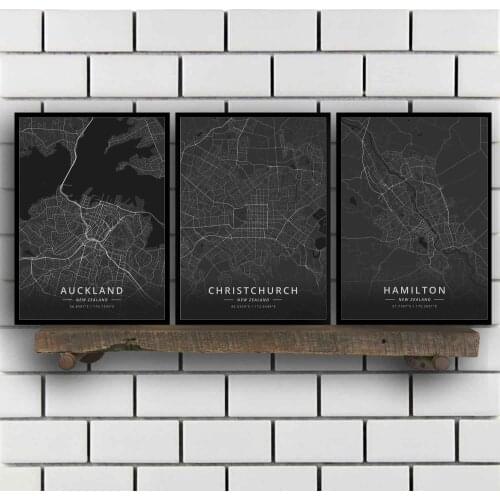 Auckland Christchurch Hamilton Queenstown Wellington Whangarei New Zealand Poster