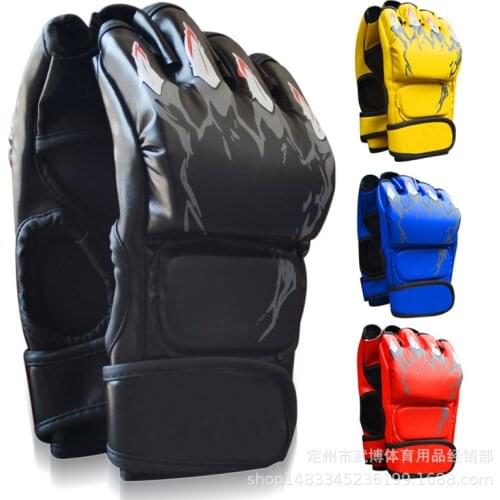 Half Mitts PU Leather Boxing Gloves for Training Gloves Muay Thai Training Gloves Boxer Fight Boxing Equipment