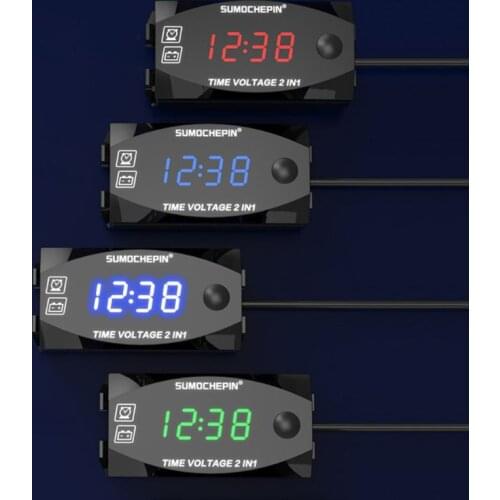 DC 12V LED Digital Display Voltmeter Voltage Panel Meter For Electromobile Motorcycle Car 1XCF