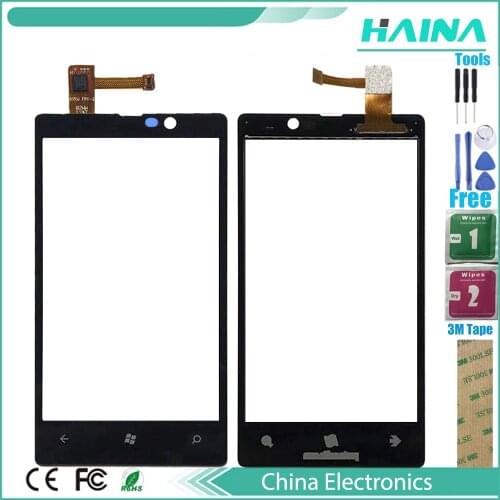 Touch Screen Glass For Nokia Lumia 820 N820 Touch Screen Digitizer Touchscreen Front Glass Lens Panel 3M Tape