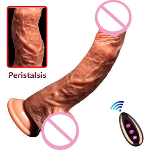 Silicon Penis Wireless Remote Control Vibrator Peristalsis Dildo Realistic vibration G spot Masturbator Adult Sex Toys for Woman