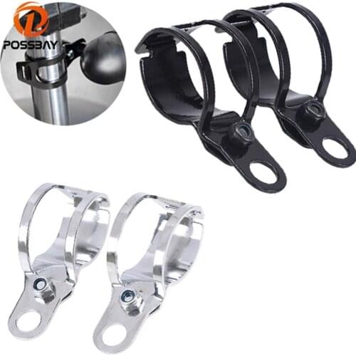 POSSBAY 27-31MM Universal Motorcycle Turn Signals Relocation Clamps Mount Light Holder Lamp Mount Bracket Front Fork Bike