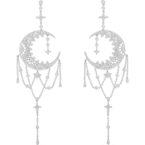 SLJELY Luxury Gorgeous 925 Pure Sterling Silver Mono Dropping Earrings with High Quality AAA Zircon Women Fashion Party Jewelry