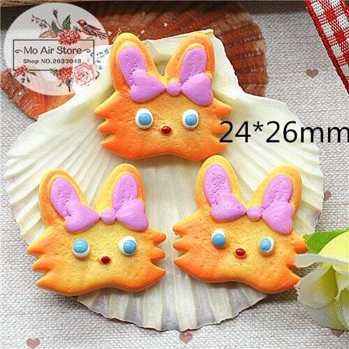 Cute cat cookies 10PCS 24x26mm Resin Flatback Cabochon Miniature Food Art Supply Decoration Charm DIY craft