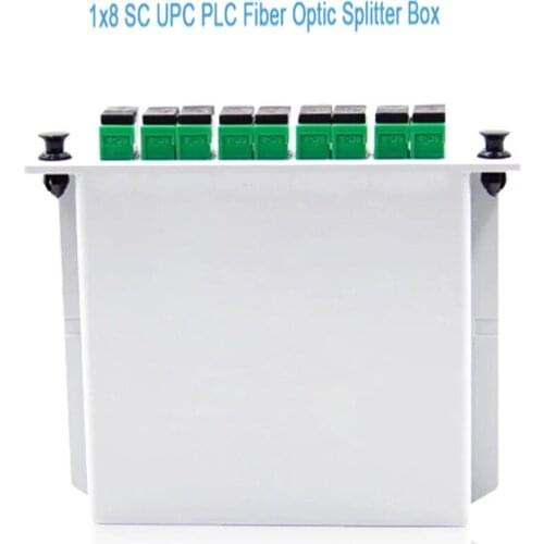10PCS/ Lot SC APC PLC 1X8 splitter Fiber Optical Box FTTH PLC Splitter box Planar waveguide typesplitter Free Shipping