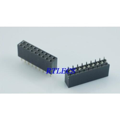 100 pcs 2.54 mm 0.100" Pitch 2x9 18 Pin Dual Row PCB Female Header Through Hole Straight DIP