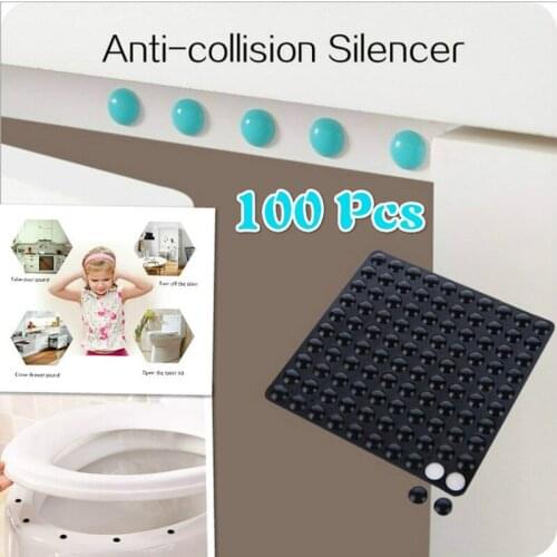 100 Pieces of Wall Color Self-adhesive Anti-collision Silencer Stickers Toilet Buffer Drawer Door Cabinet Non-slip Silicone Mat
