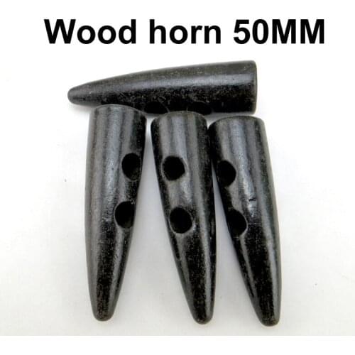 15pcs 50MM Wood Horn Black Toggle BUTTON Decorative SEWING COAT SWEATER Clothes Boots Buttons WHB-114