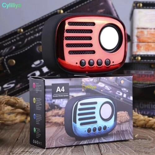 20pcs New Arrivals Mini Portable Bluetooth Speaker Electroplated Retro Wireless Speaker Stereo Bluetooth V4.2 SoundBox