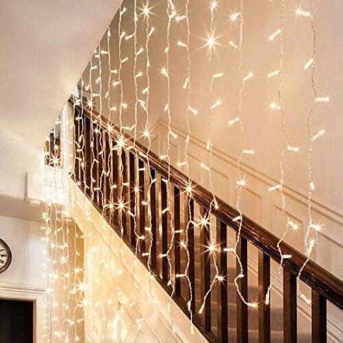 6M*3M 600led icicle window curtain string fairy lights Xmas Christmas Wedding garden party garland Tree decor 220V linkable plug
