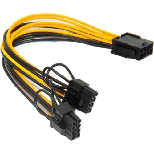 8pin to 6+2Pin Power Supply 8Pin Adapter Cable GPU 8 Pin Female to Dual 8 Pin (6pin+2pin) Male Graphics Card Power Cord QW