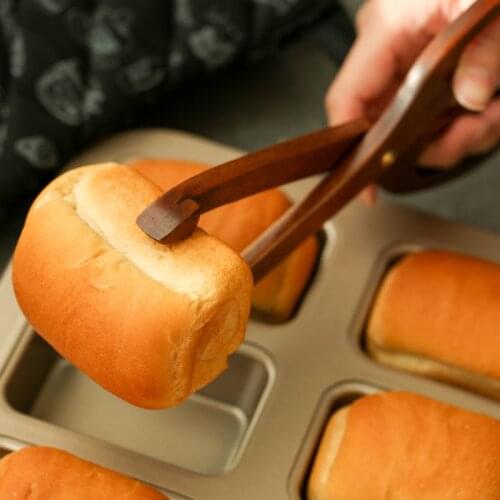 Bamboo Food Tongs Kitchen Tongs Salad Scissors BBQ Cooking Tool Salad Bacon Steak Bread Cake Wooden Clip Home Kitchen Utensil