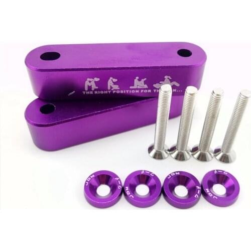 Free Shipping Billet Aluminum Racing Hood Vent Spacer Risers with 4pcs fender washers For Honda Civic EG/EK