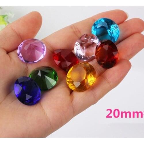 20MM 1pcs Dimeter Crystal Diamond Rainbow Glass Beads Feng Shui Sphere Crystals Decorative Craft Gift Wedding Home Vase Decor
