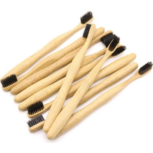 DR.PERFECT 50 PCS/lot Bamboo Toothbrush Wholesale Charcoal Nylon Eco friendly Wooden Bamboo Toothbrush Oral Care Black Head