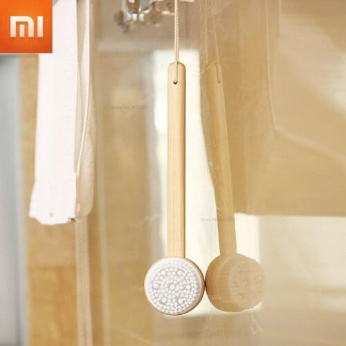 Xiaomi Body Bath Brush Double-sided 2in1 Silicone Massage Bathroom Brushing Back Exfoliation Spa Lanyard Shower Long Handle