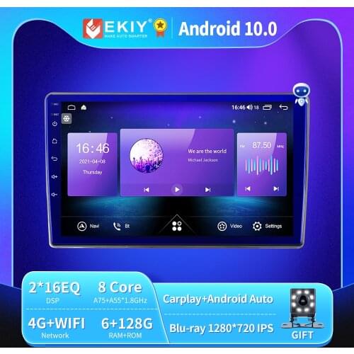 EKIY 6+128G 8 CORE Autoradio Android 10 For Mitsubishi L200 5 2018 - 2020 Car Radio Multimedia Blu-ray IPS QlED Navi GPS no 2din