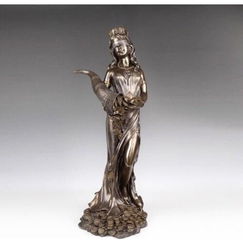 Exquisite Elegant Greek Classic Wealth Goddess Sculpture European Retro Handicraft Home Porch Decoration