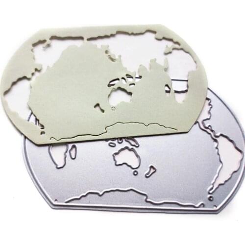 World Map Carbon Steel Die Embossing Die Die Cutting Die Scrapbooking Die DIY Puzzle Metal Handicrafts Cutting Dies