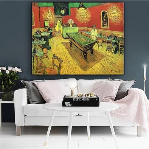 Night Cafe by Van Gogh Reproduction Abstract Oil Painting on Canvas Posters and Prints Wall Art Picture for Living Room Decor