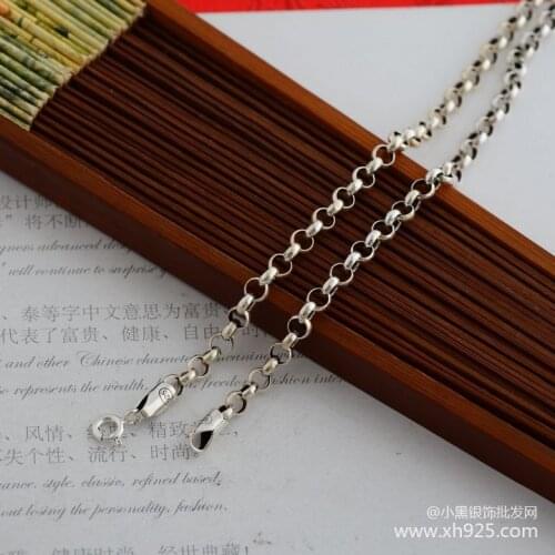 KJJEAXCMY fine jewelry 925 sterling silver circular chain sweater chain diameter 4mm necklace (chang75cm) with ch