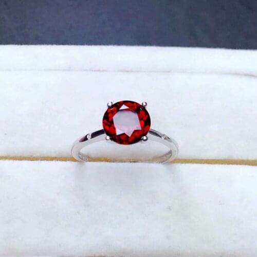 SHILOVEM 925 silver real natural red garnet rings open trendy party wholesale Fine women gift new plant mj080899ags
