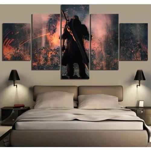 Modular Hd Prints Paintings 5 Panel Devil Mar Cry 5 Home Decoration Canvas Poster Artwork For Living Room Framework