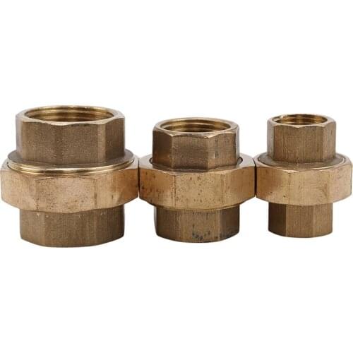 Pure Copper Thickened Female Union Live Wire Joint 4 Points/6 Points/1Inch Brass Pipe Hex Nipple Fitting Quick Adapter