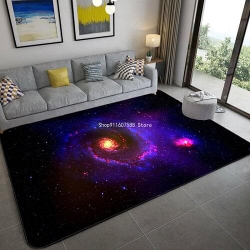 3D Blue Spwce Star Sky Carpet for Kids Room Soft Flannel Mat Bath Carpet Rug Bedroom Non-slip Hallway Rugs Mat Washable