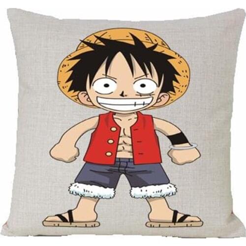 One Piece pillow cover, cute Japanese creative cartoon Animation One Piece throw pillow cover