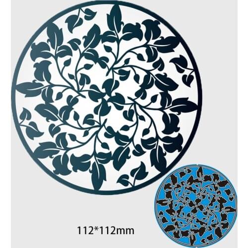 112*112mm Hollow Leaves Circle New Cutting Metal Dies New Stencils DIY Scrapbooking Paper Cards Craft Making Craft Decoration