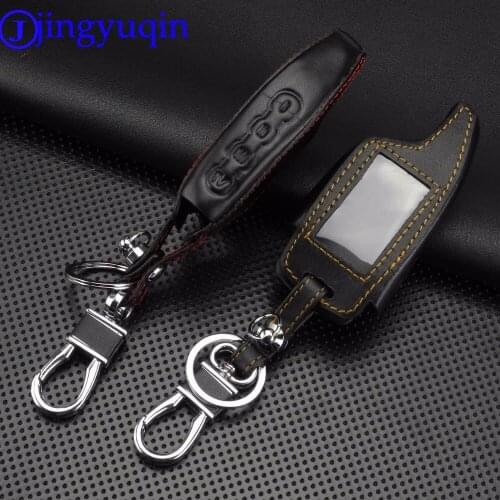 Bucada New Two Way Car Alarm Leather Case For Scher-Khan Magicar 5 6 LCD Remote Only fit Scher khan Magicar M5 M6 Key Cover