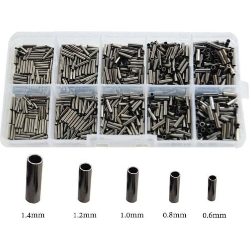 Hyaena 180pcs/set 0.6-1.4mm 100% Copper Tube Single Barrel Crimping Sleeves Tube Fishing Accessories Fishing Line Tube