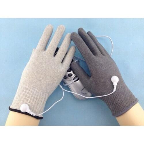 Conductive fiber TENS/EMS electrode gloves+socks+4pcs cables for TENS/EMS machine for physical therapy best gift for christmas