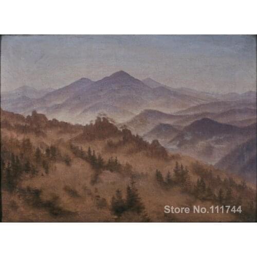 Romantic ART Landscape with the Rosenberg in Bohemian Switzerland by Caspar David Friedrich canvas High quality Hand painted