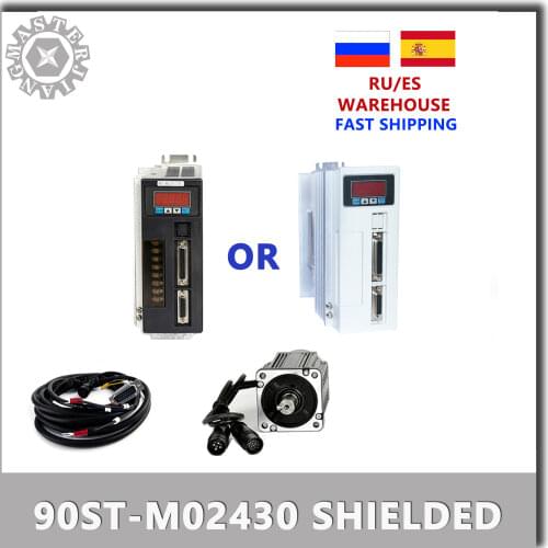 With Shielded Cable 90ST-M02430 220V 750W AC Servo motor 3000RPM 2.4 N.M. 0.75KW servomotor Single-Phase ac System