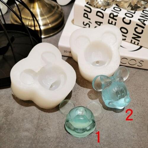 3D Cartoon Mouse Head Lovers Manual Turnover Silicone Mold