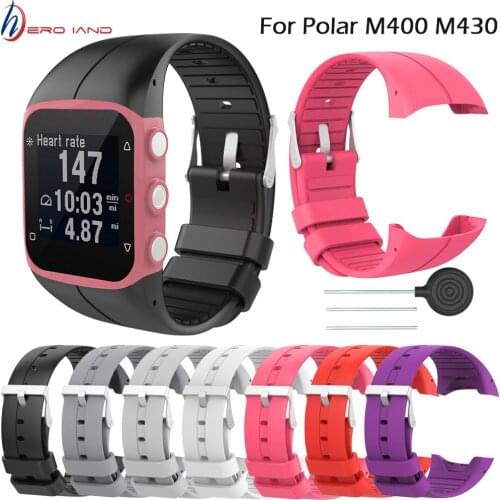 Silicone Wristband Strap For Polar M400 M430 GPS Sports Smart Watch Replacement Watchband Bracelet Watch Strap Band