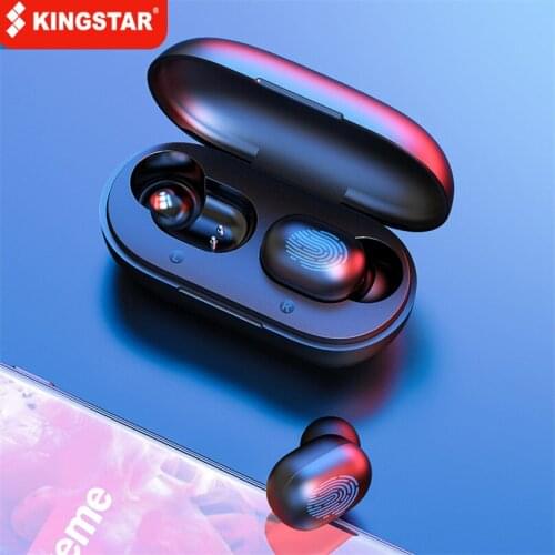 KINGSTAR TWS Fingerprint Touch Bluetooth Earphones Stereo Wireless Headphones Noise Cancelling Gaming Waterproof Sport Headset