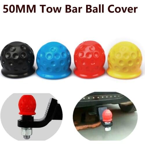 4 Colors Universal 50MM Tow Bar Ball Cover Cap Trailer Ball Cover Tow Bar Cap Hitch Trailer Towball Protect Car Accessories