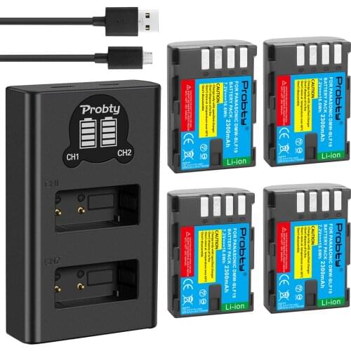 High quality 2300mAh DMW-BLF19 DMW BLF19 BLF19E DMW-BLF19e battery + LED dual USB charger for Panasonic Lumix GH3 GH4 GH5 G9