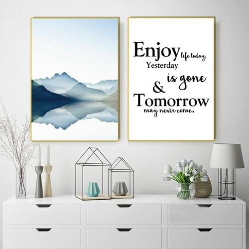 Hight Quality Pastoral Nordic Minimalism Seascape Art Canvas Painting Posters Encouragement Letter Decor Decoration No Frame