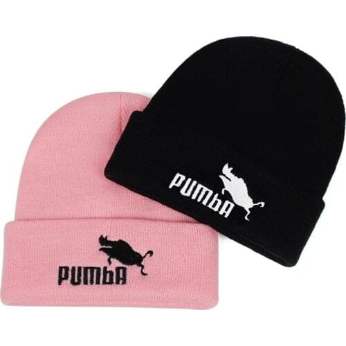Funny Pumba embroidery Knitted hat fashion Skullies Warm winter hats for women beanies cap homme Pumba men ski hats muts