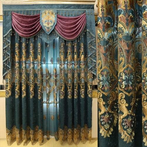 European Style Blackout Window Curtains For Living Room office Bedroom Drapes Customized size Embroidered curtain window