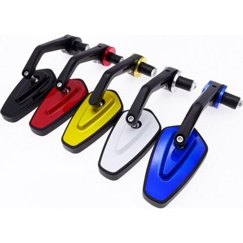 For Suzuki Kawasaki Yamaha 22mm 7/8" 1 Pair Universal Motorcycle Bar End Rearview Mirrors Rear View Handle Side Mirrors Oval