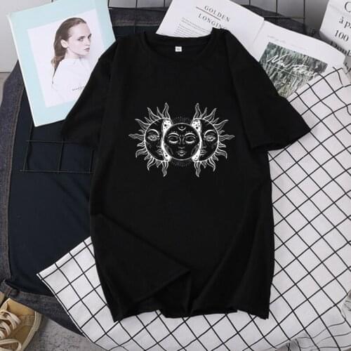 Womens Loose T-shirt Couple T-shirt Base Shirt Harajuku Tshirt Y2k Tops Gothic Tops Y2k Aesthetic Goth Woman T-shirts Plus Size