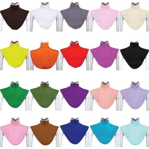 Women Turtleneck Dickey Muslim Modal Detachable Half Top Solid Color False Collar Islamic Hijab Extension Neck Cover