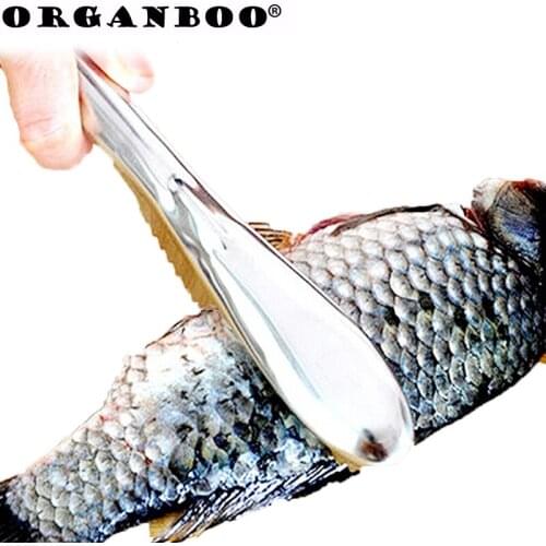 1PCS Stainless Steel Fish Scales Brush Remover Cleaner Descaler Skinner Scaler Fishing Tools Kitchen Tool Cleaning Fish Skin